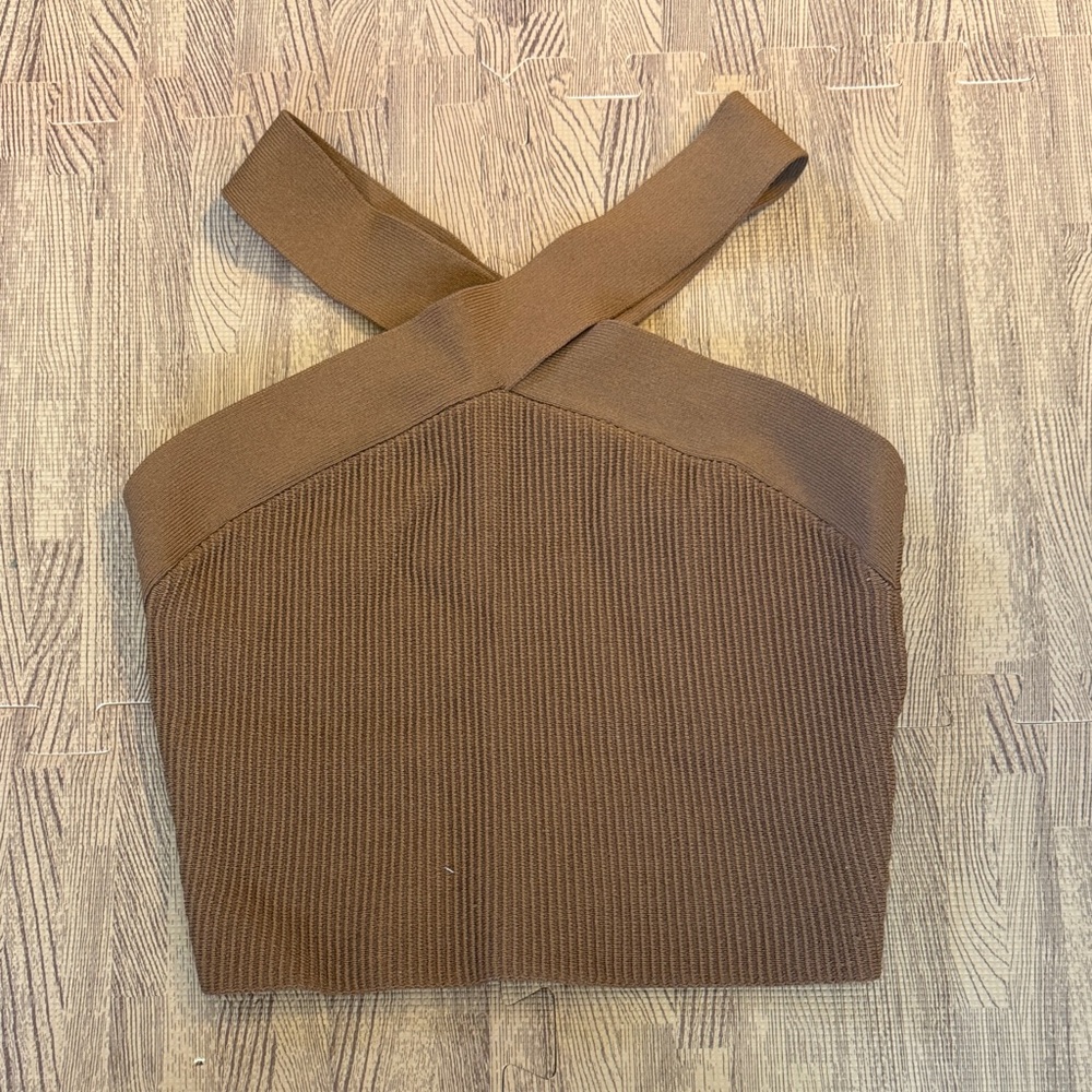 BABATON BROWN CROSSNECK TOP SIZE MEDIUM